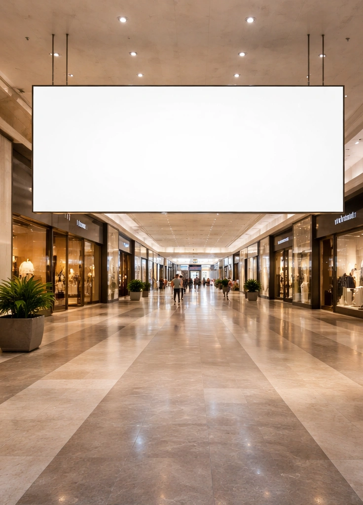 Mall interior billboard before campaign changeover